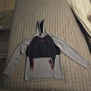 Nike Gray and Navy Hoodie with Red Accents